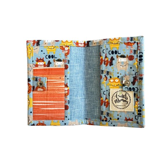 Handmade Childrens Fabric Wallet With Fun Cartoon Monster Design Snap Closure An - Picture 6 of 6